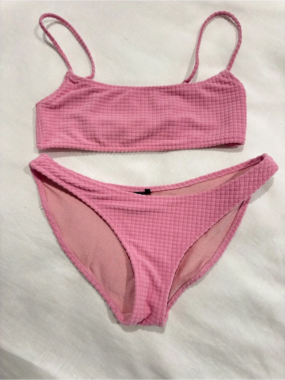 triangl swimwear Pink Textured Bikini Set